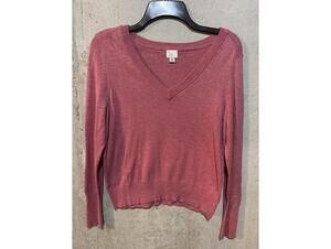 a new day Women's V-Neck Sweater Medium Pink